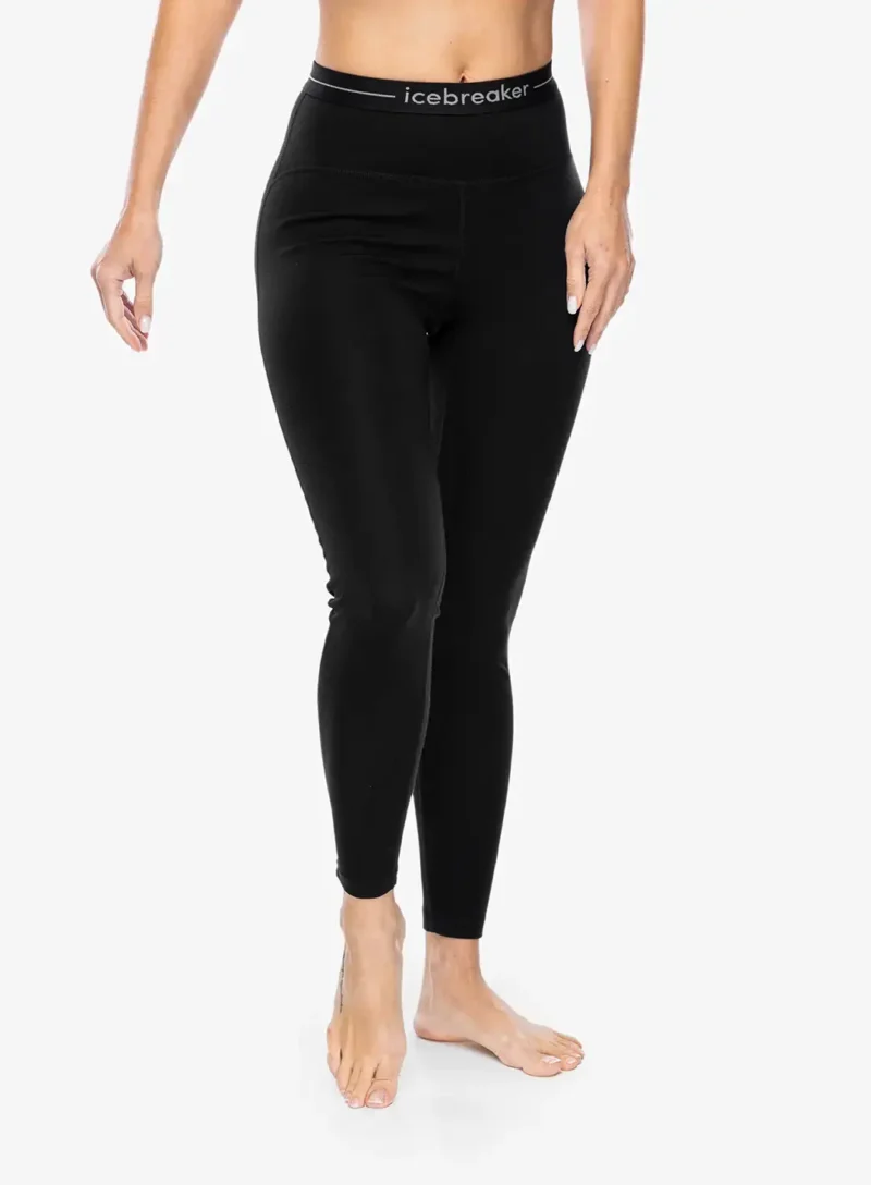 Colanti termici femei Icebreaker 300 Merino Fine Polar Leggings - black