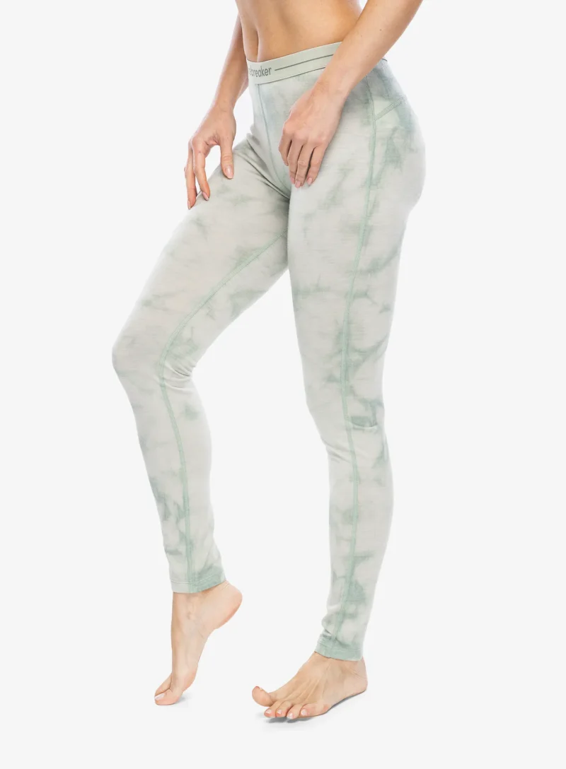 Original Colanti termici femei Icebreaker Merino 200 Oasis Leggings Cloud Dye - ashen/moss dk/cd