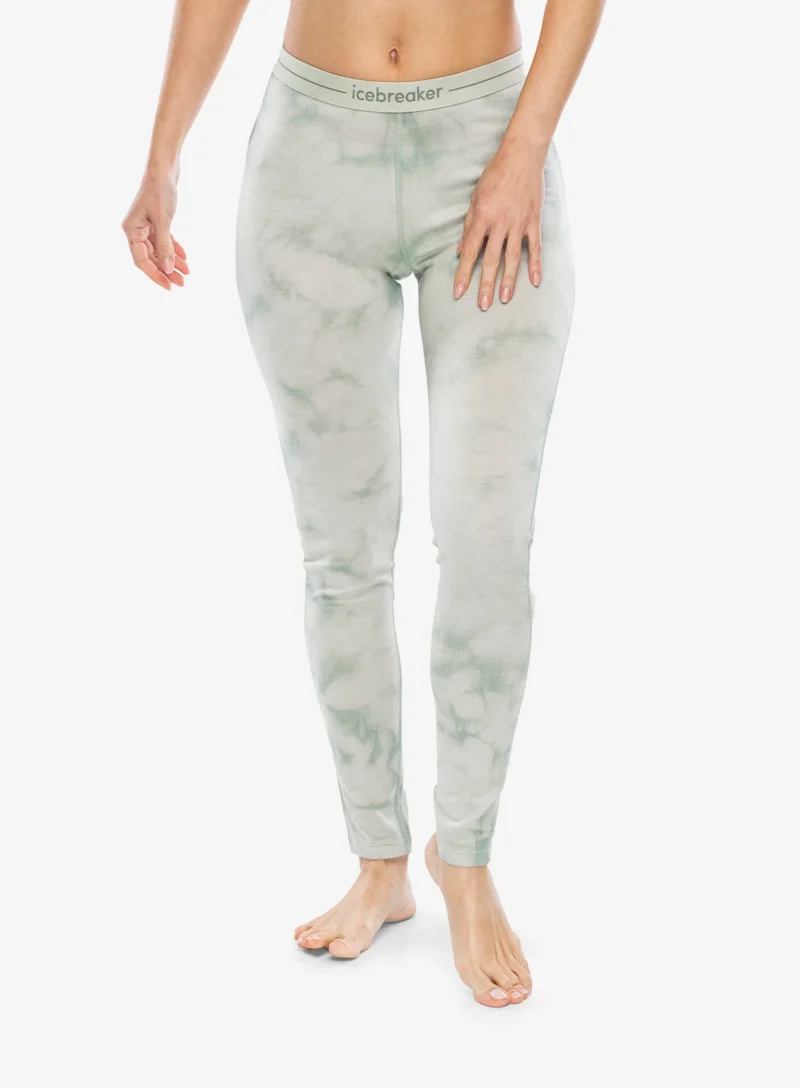 Colanti termici femei Icebreaker Merino 200 Oasis Leggings Cloud Dye - ashen/moss dk/cd