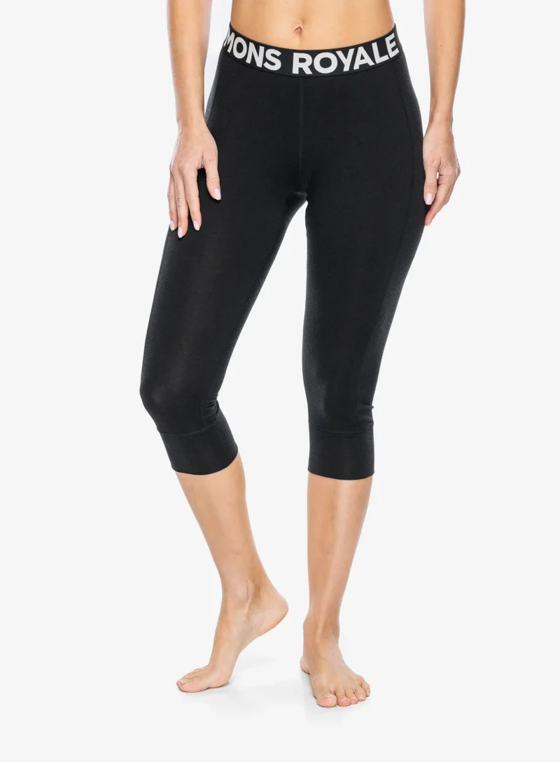 Colanti termici femei Mons Royale Cascade Merino Flex 200 3/4 Legging - black