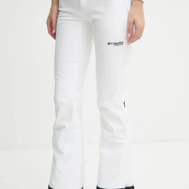 Columbia pantaloni Roffee Ridge culoarea alb