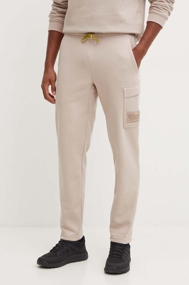 Columbia pantaloni de trening Wallowa Fleece culoarea bej