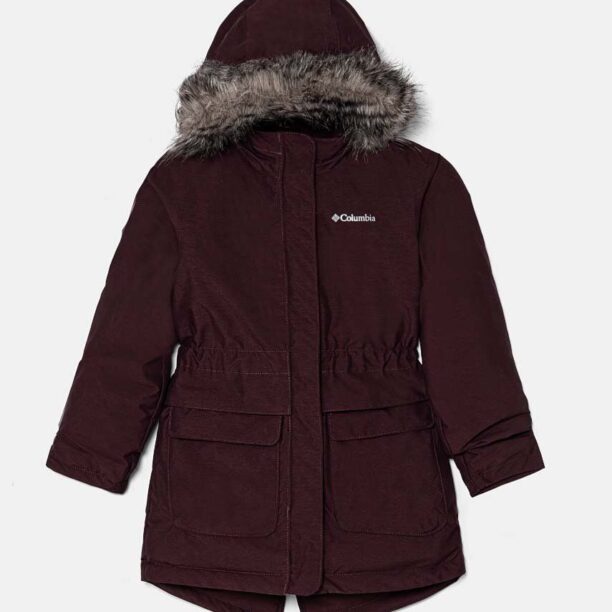 Columbia parka pentru copii Nordic Strider culoarea bordo