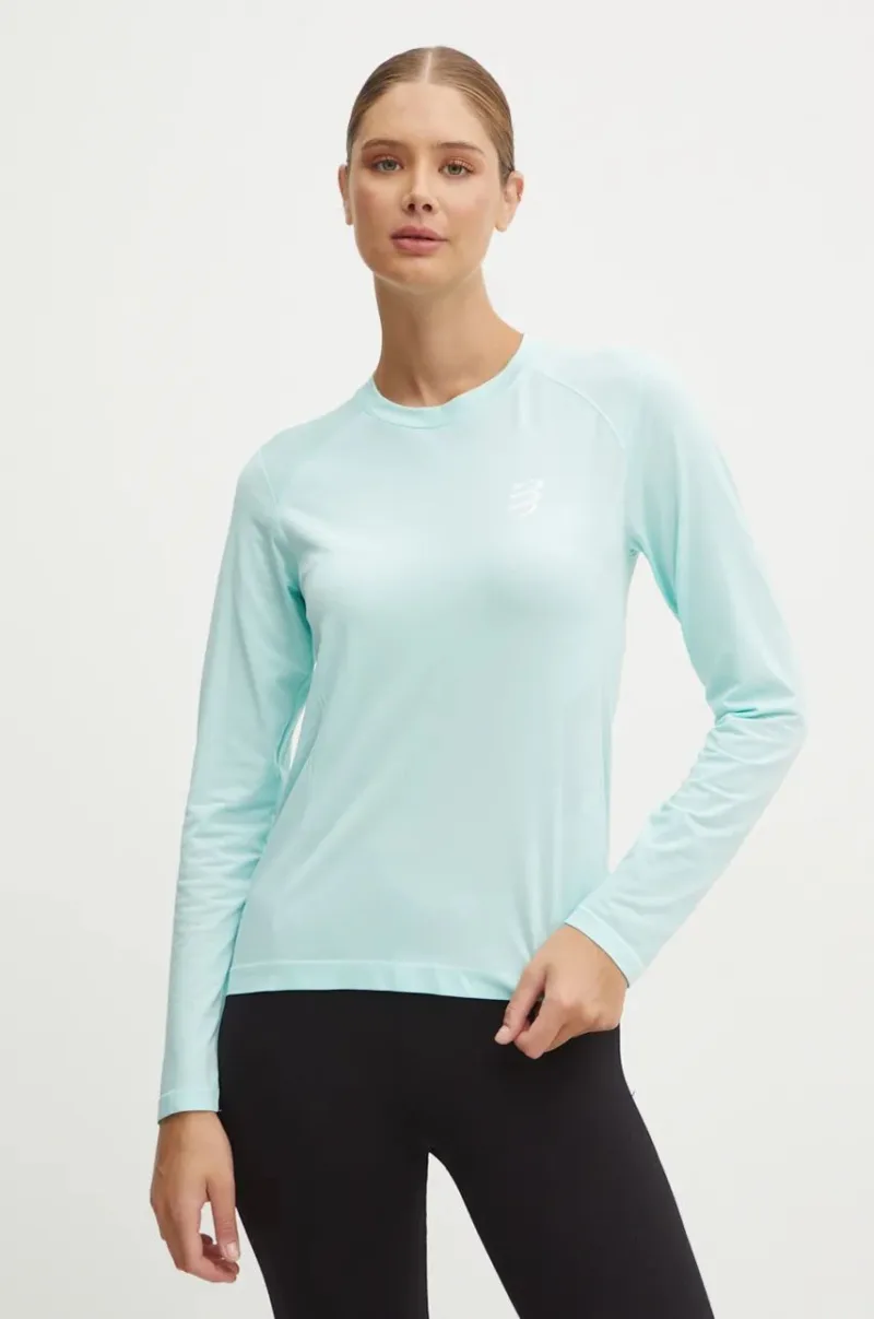 Compressport longsleeve pentru alergare Performance culoarea turcoaz