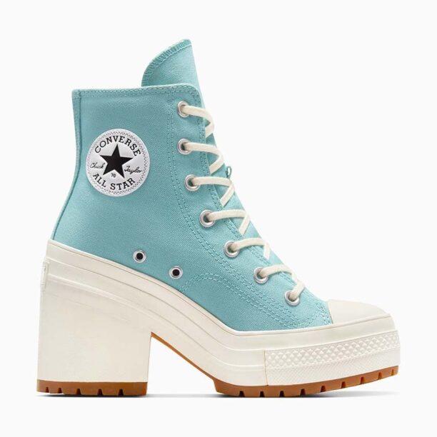 Converse tenisi Chuck 70 De Luxe Heel Platform culoarea turcoaz