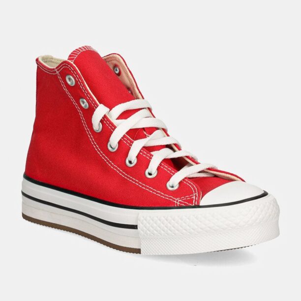 Converse tenisi copii CHUCK TAYLOR ALL STAR EVA LIFT culoarea rosu