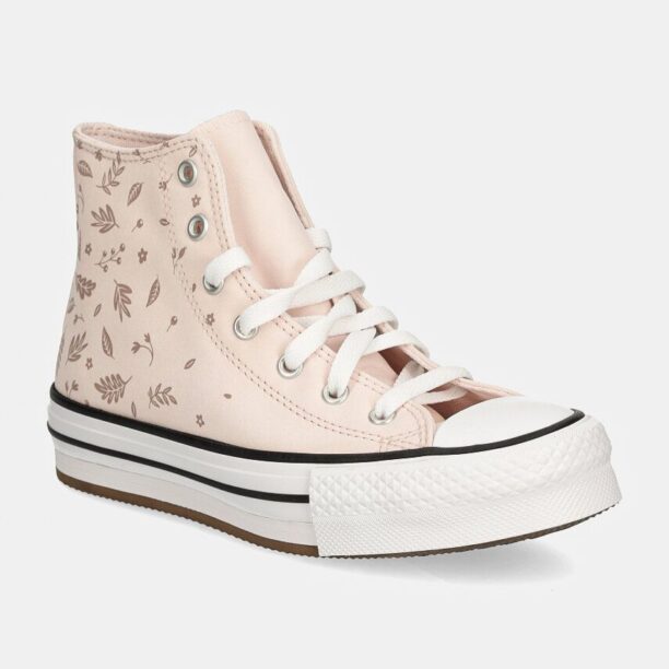 Converse tenisi copii CHUCK TAYLOR ALL STAR EVA LIFT culoarea roz