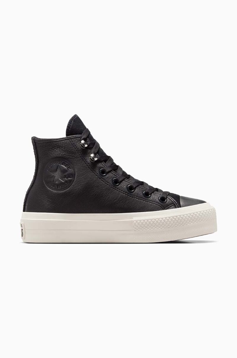 Converse tenisi de piele Chuck Taylor All Star Lift culoarea negru