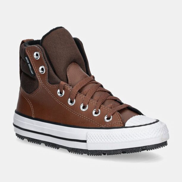 Converse tenisi de piele pentru copii CHUCK TAYLOR AS BERKSHIRE BOOT culoarea maro