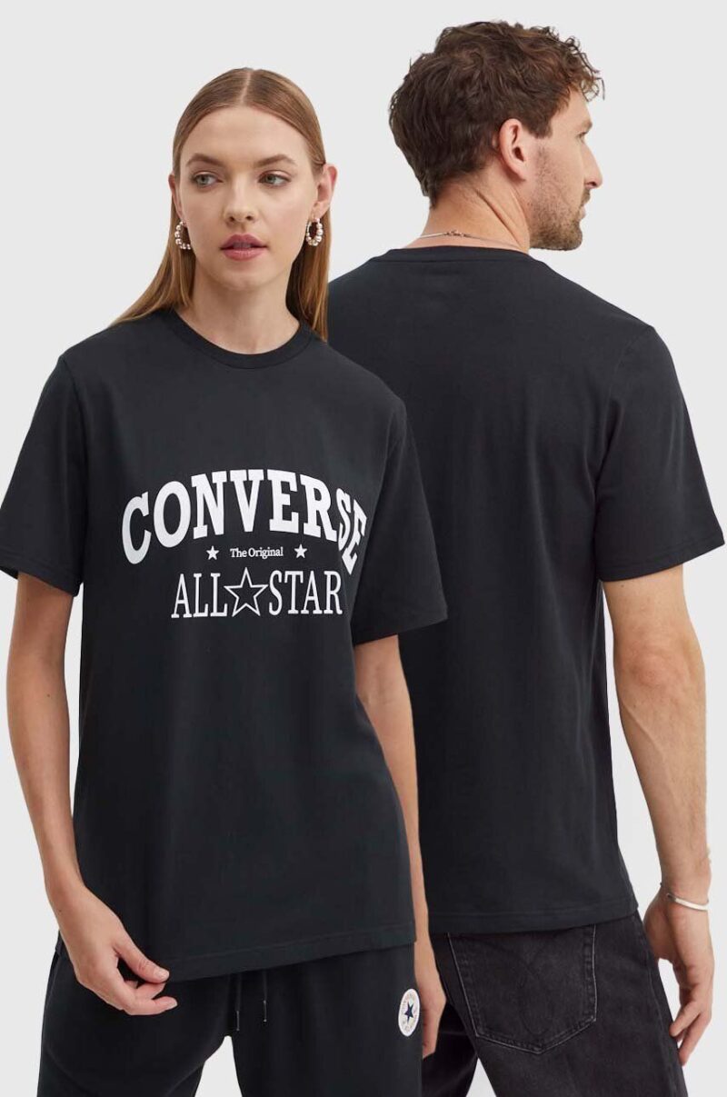 Converse tricou din bumbac culoarea negru