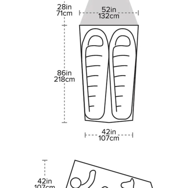 Cort 2 persoane Big Agnes Fly Creek Hv Ul2 Solution Dye - gray/greige preţ