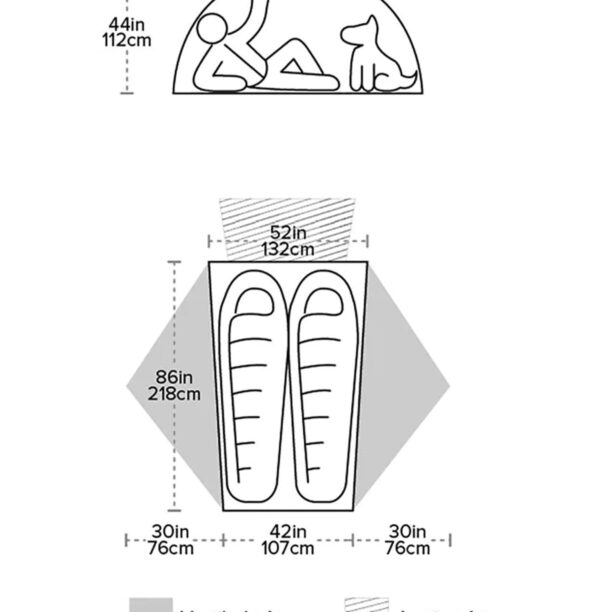 Cort 2 persoane Big Agnes Salt Creek Sl2 - gray/lt gray/orange preţ