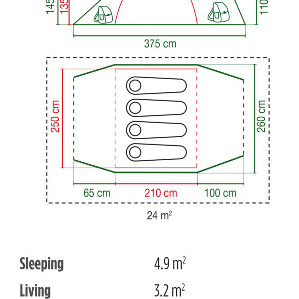 Cort 4 persoane Coleman Rock Springs 4 - olive preţ