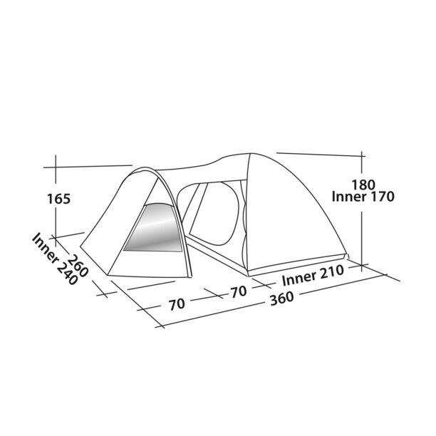 Cort 4 persoane Easy Camp Blazar 400 - steel blue preţ