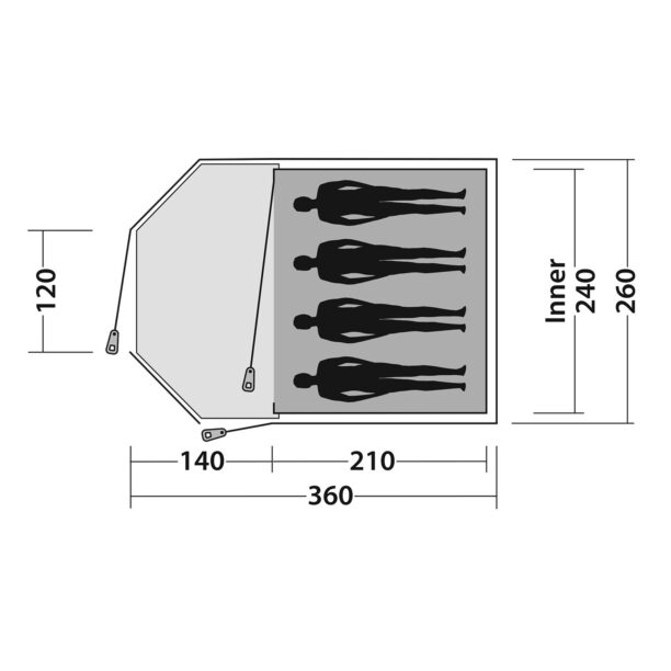 Cumpăra Cort 4 persoane Easy Camp Blazar 400 - steel blue