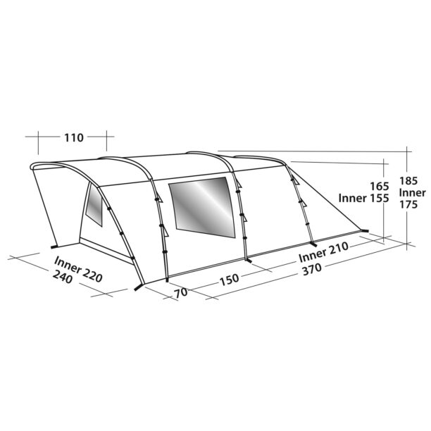 Cort 4 persoane Easy Camp Palmdale 400 - steel blue/white preţ