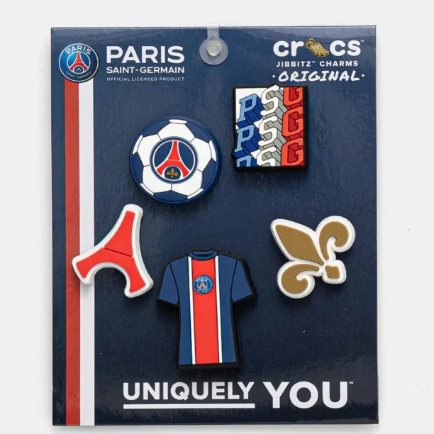 Crocs butoane incaltaminte pentru copii Paris St Germain 5-pack culoarea albastru marin