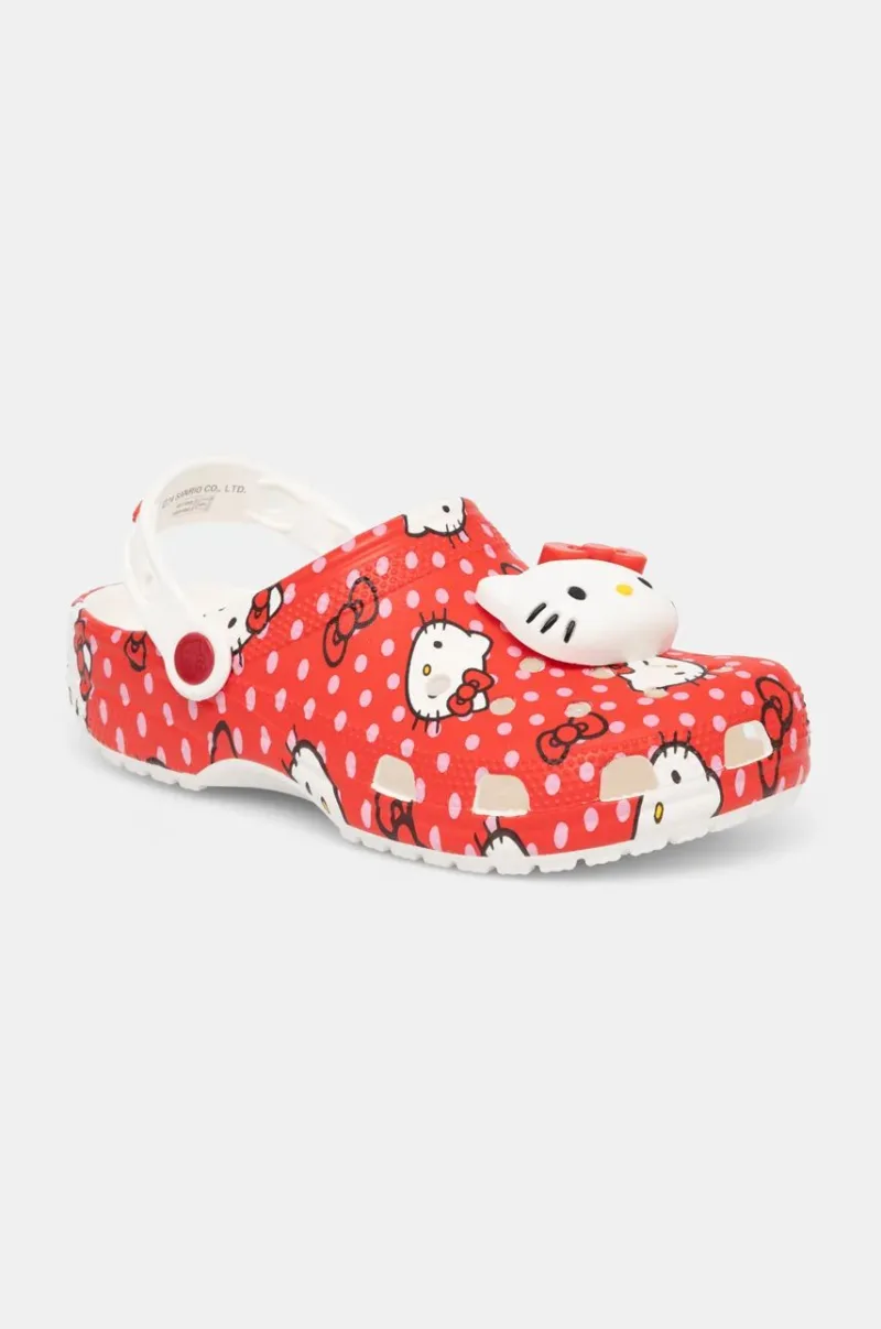 Crocs papuci Classic Hello Kitty Red Clog femei