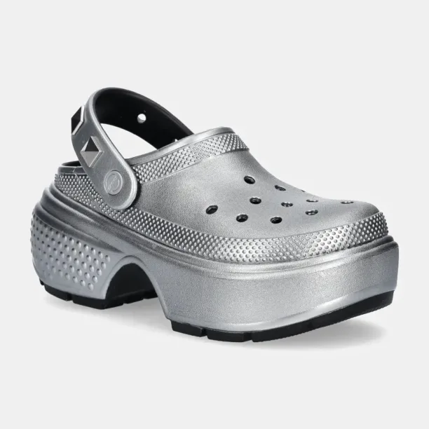 Crocs papuci Stomp Metallic Clog femei