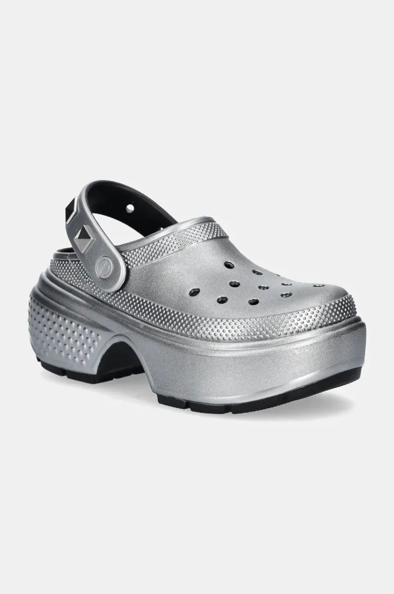 Crocs papuci Stomp Metallic Clog femei