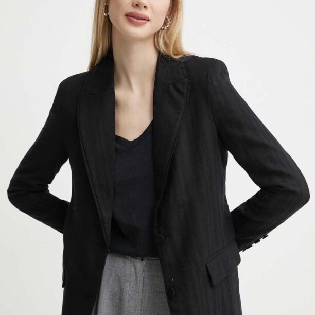 Desigual blazer din amestec de in CRESTONE culoarea negru