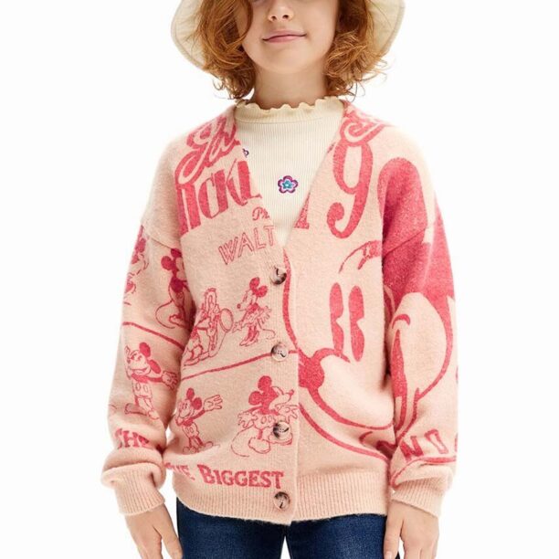 Desigual cardigan copii culoarea roz