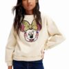 Desigual hanorac de bumbac pentru copii MICKEY MOUSE culoarea bej