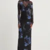 Desigual rochie NUEVA ORLEAN culoarea albastru marin