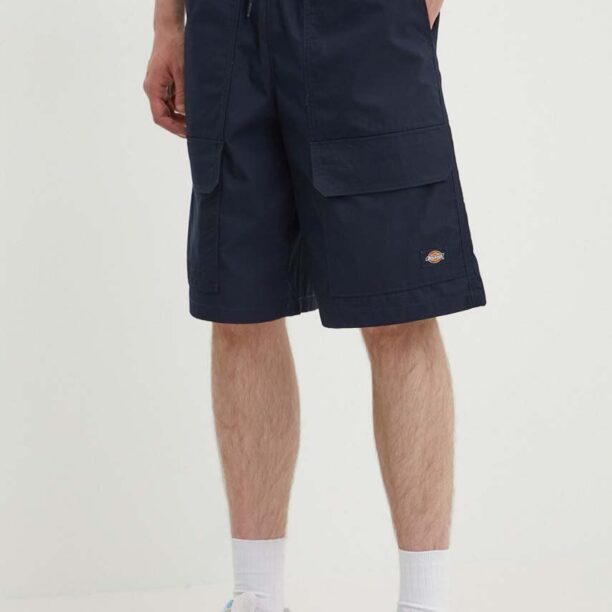 Dickies pantaloni scurti din bumbac FISHERSVILLE SHORT culoarea albastru marin