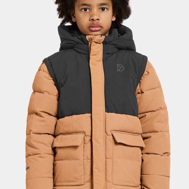 Didriksons geaca copii GRANITE KIDS JKT culoarea maro