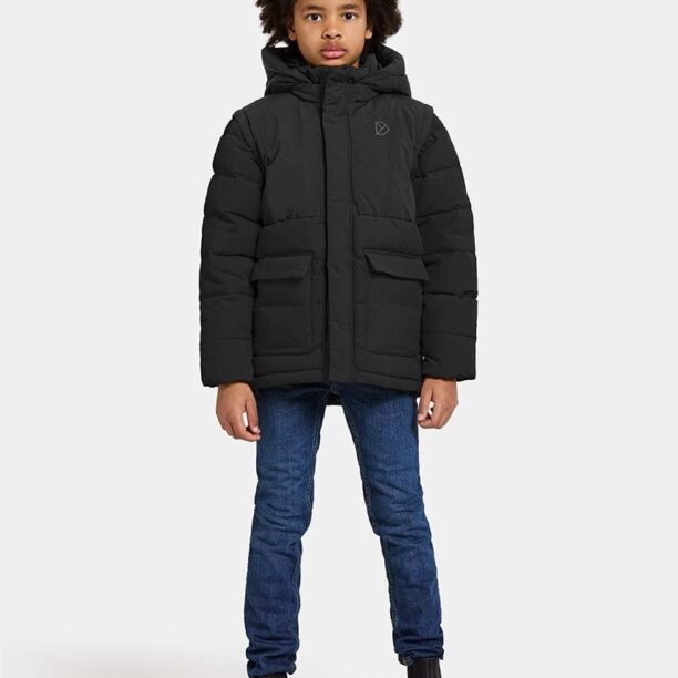 Didriksons geaca copii GRANITE KIDS JKT culoarea negru