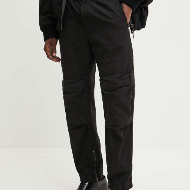 Diesel pantaloni de bumbac P-BEECK culoarea negru