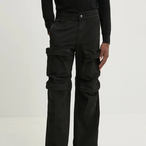 Diesel pantaloni de bumbac P-DANZEL culoarea negru