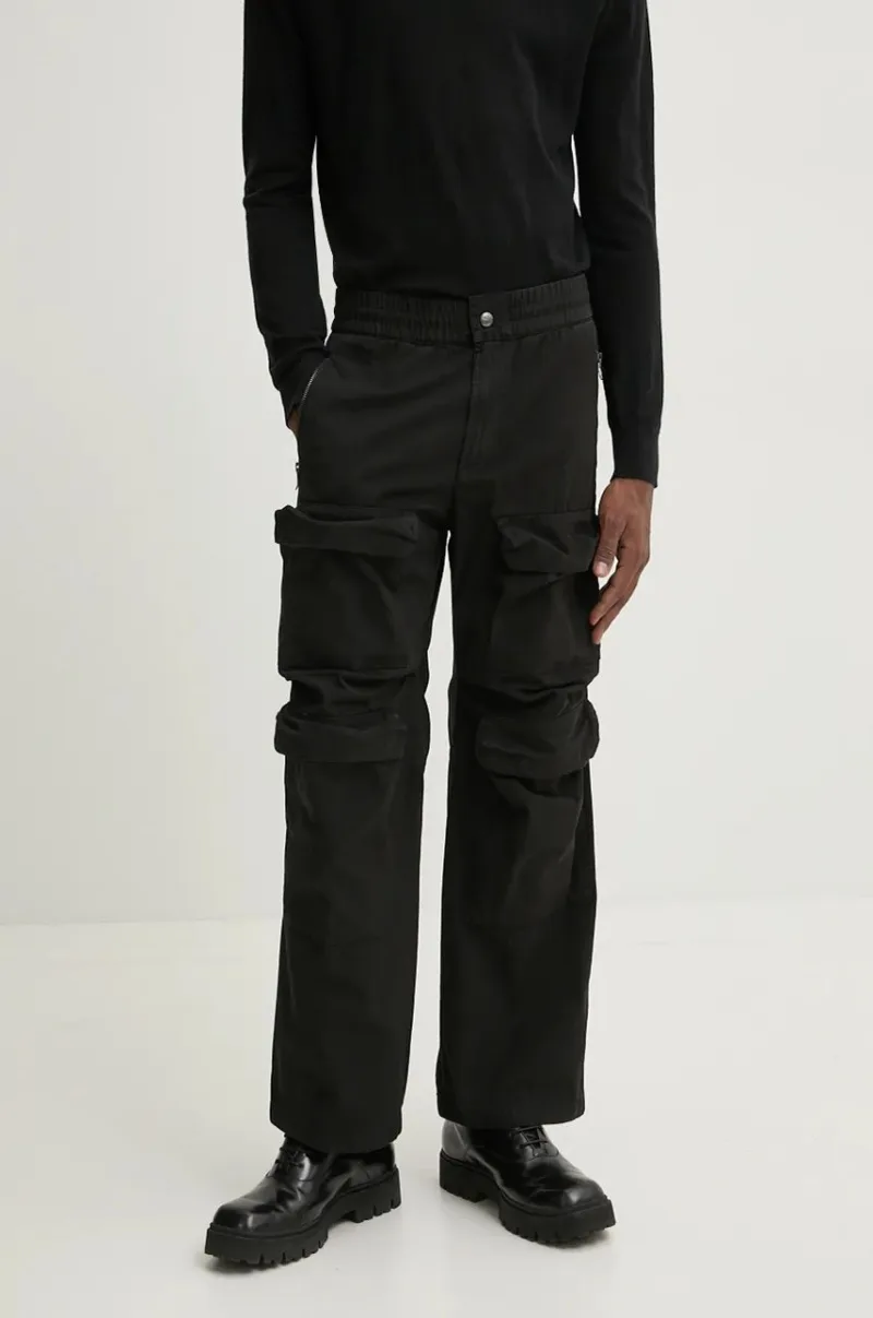 Diesel pantaloni de bumbac P-DANZEL culoarea negru