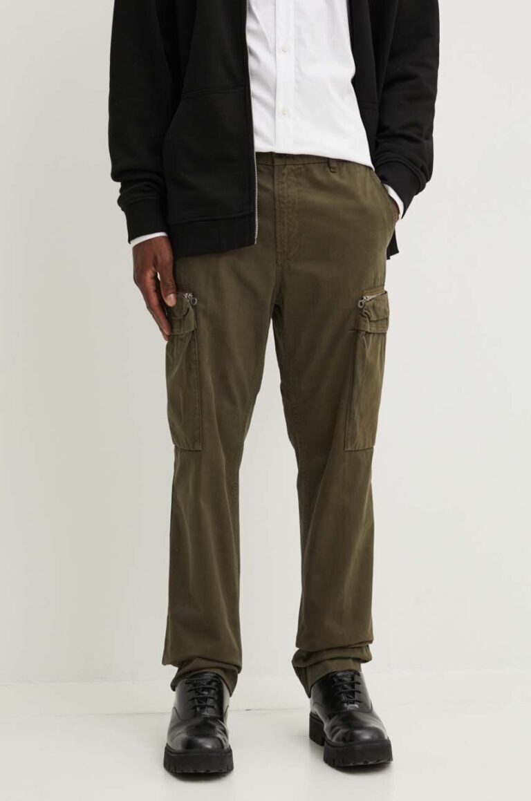 Diesel pantaloni de bumbac P-YE culoarea verde