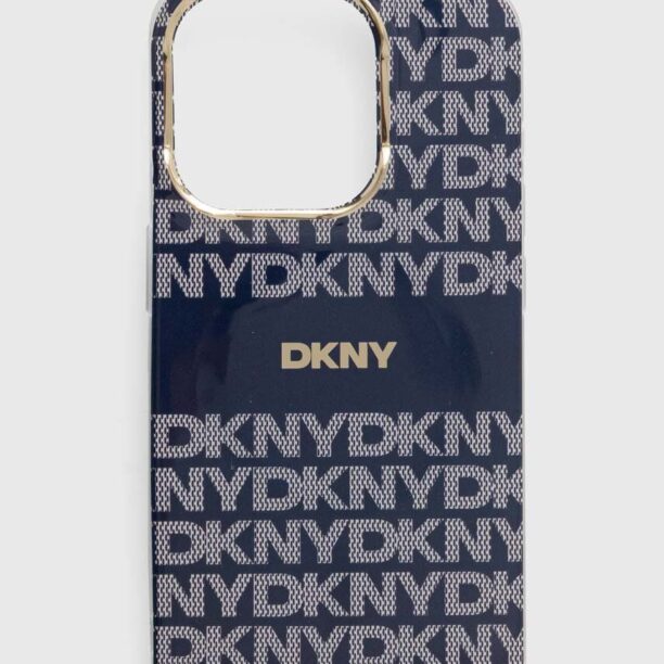 Dkny Husă pentru telefon iPhone 15 Pro 6.1 culoarea albastru marin