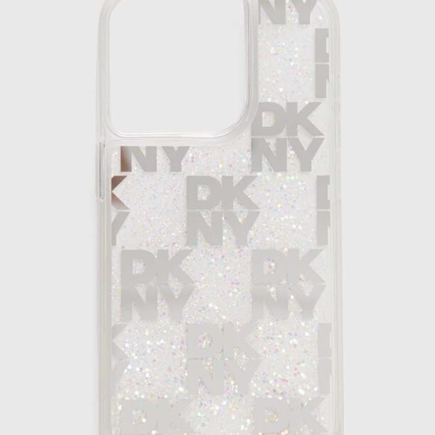 Dkny Husă pentru telefon iPhone 15 Pro culoarea alb