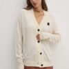 Dkny cardigan din lana culoarea bej