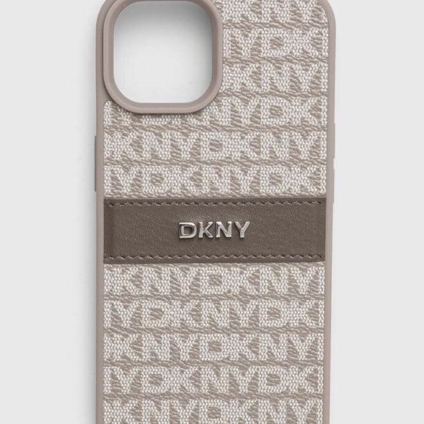 Dkny etui pentru telefon iPhone 15 / 14 / 13 6.1 culoarea gri