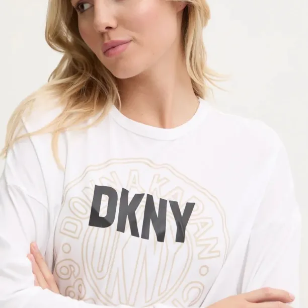 Dkny longsleeve de pijama culoarea alb