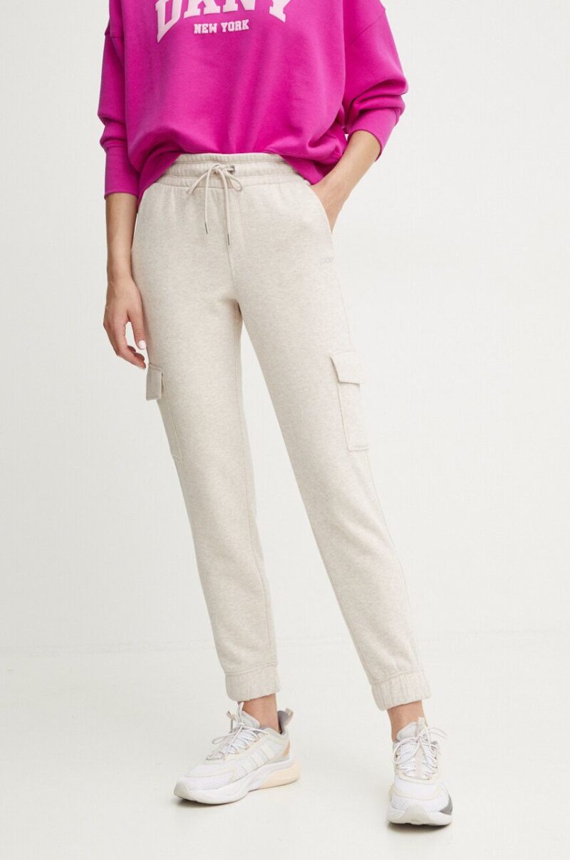 Dkny pantaloni de trening culoarea bej