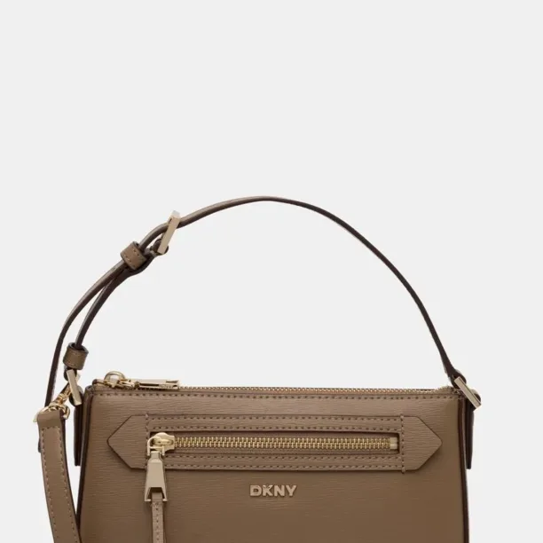 Dkny poseta de piele culoarea maro