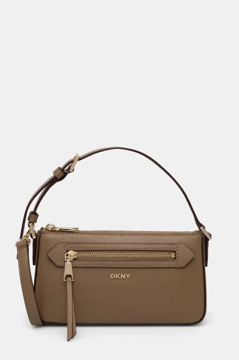 Dkny poseta de piele culoarea maro