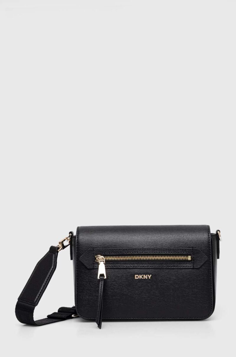 Dkny poseta de piele culoarea negru