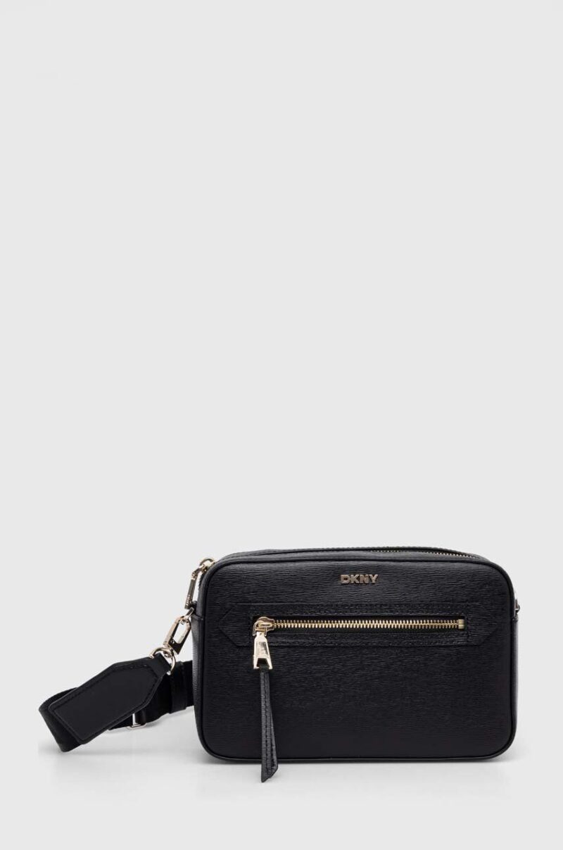 Dkny poseta de piele culoarea negru