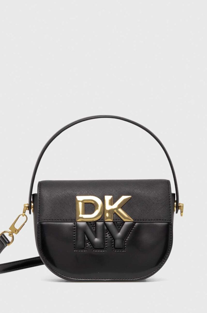 Dkny poseta de piele culoarea negru