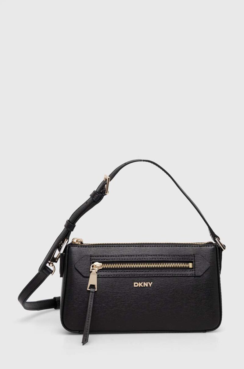 Dkny poseta de piele culoarea negru