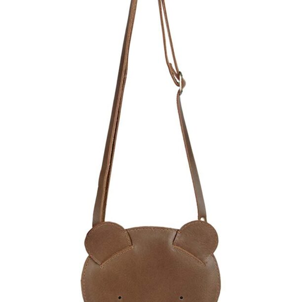 Donsje geanta de mana din piele pentru copii Britta Classic Purse Bear culoarea maro