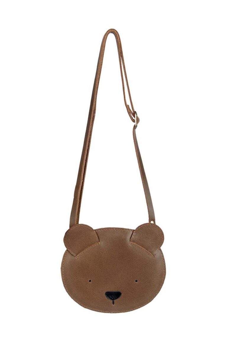 Donsje geanta de mana din piele pentru copii Britta Classic Purse Bear culoarea maro