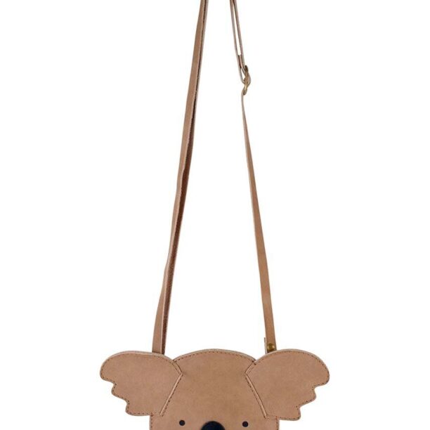 Donsje geanta de mana din piele pentru copii Britta Classic Purse Koala culoarea bej